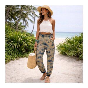 Young Fabulous & Broke Jensen Satin Tie Dye Jogger Pants Women's Small Boho